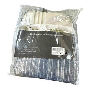 Diraysid Navy Blue Blackout Curtains 52 x 63 1 Panel Striped Abstract Splash